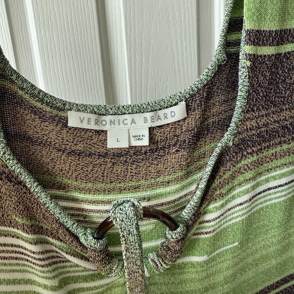 Veronica Beard Kante Knit Green and Brown Dress - Picture 6 of 7